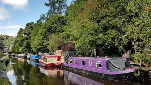 narrowboats on canal