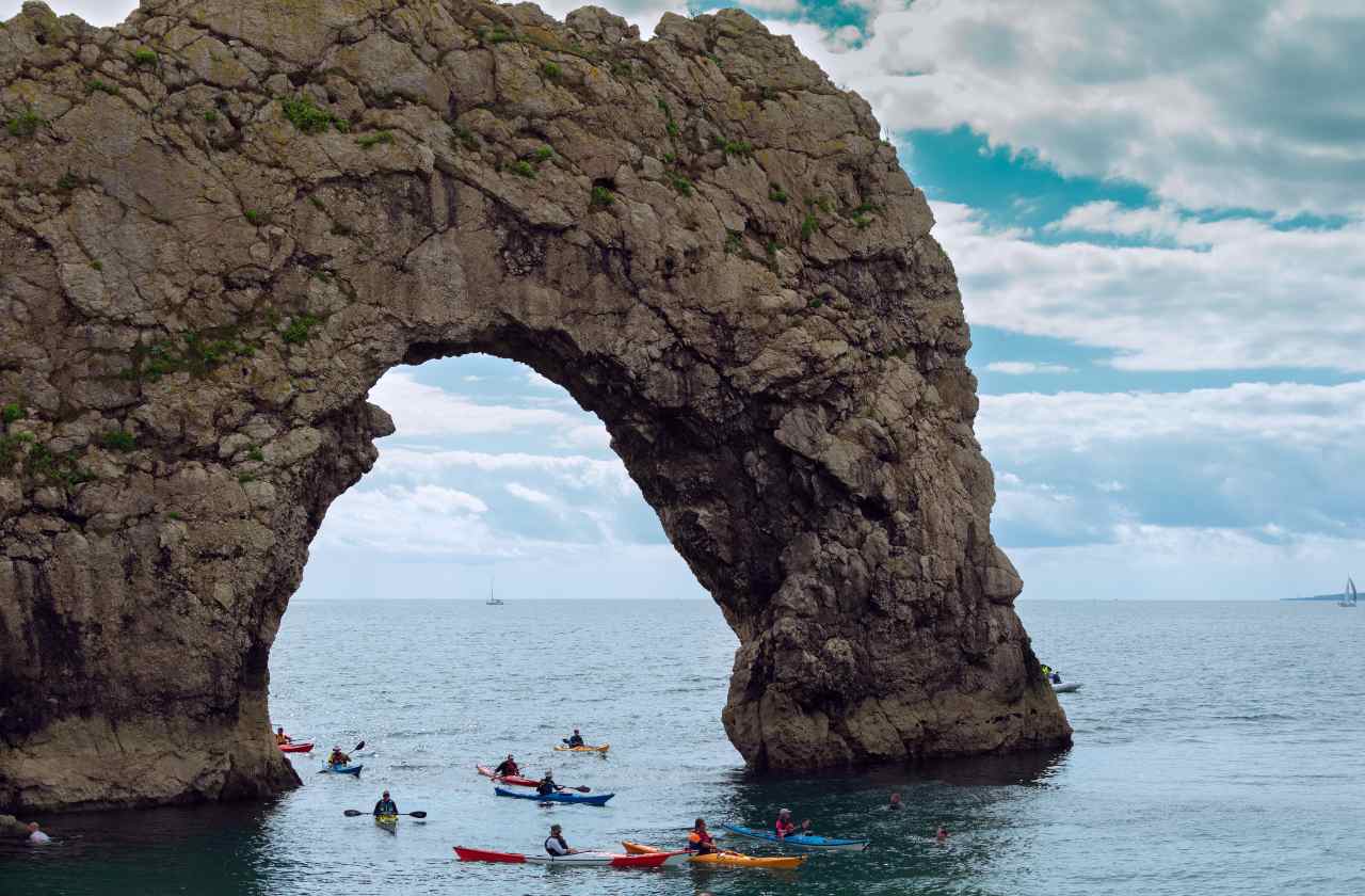 kayaking at sea