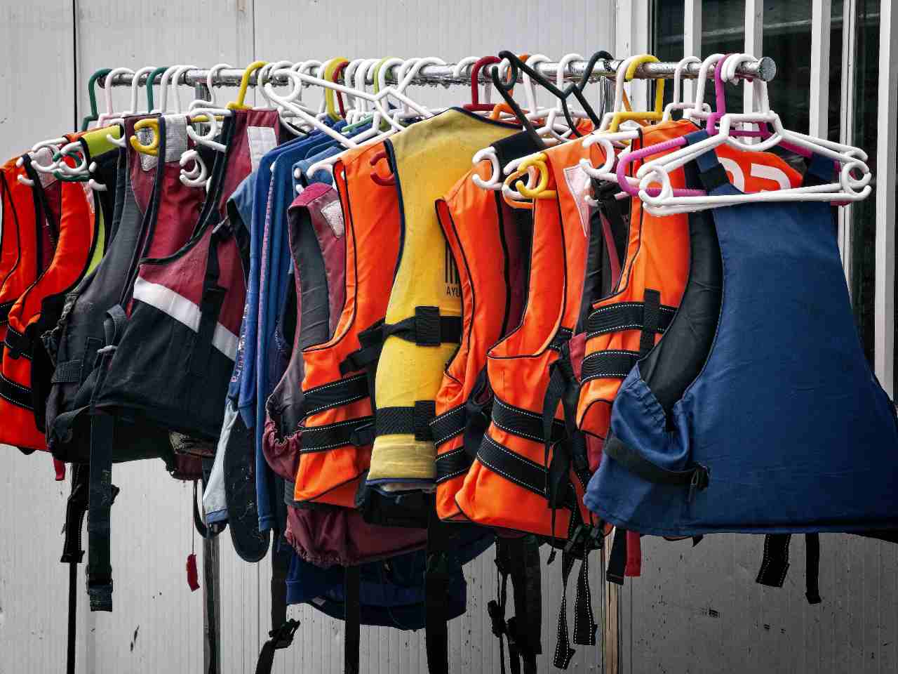 lifejackets on hangers