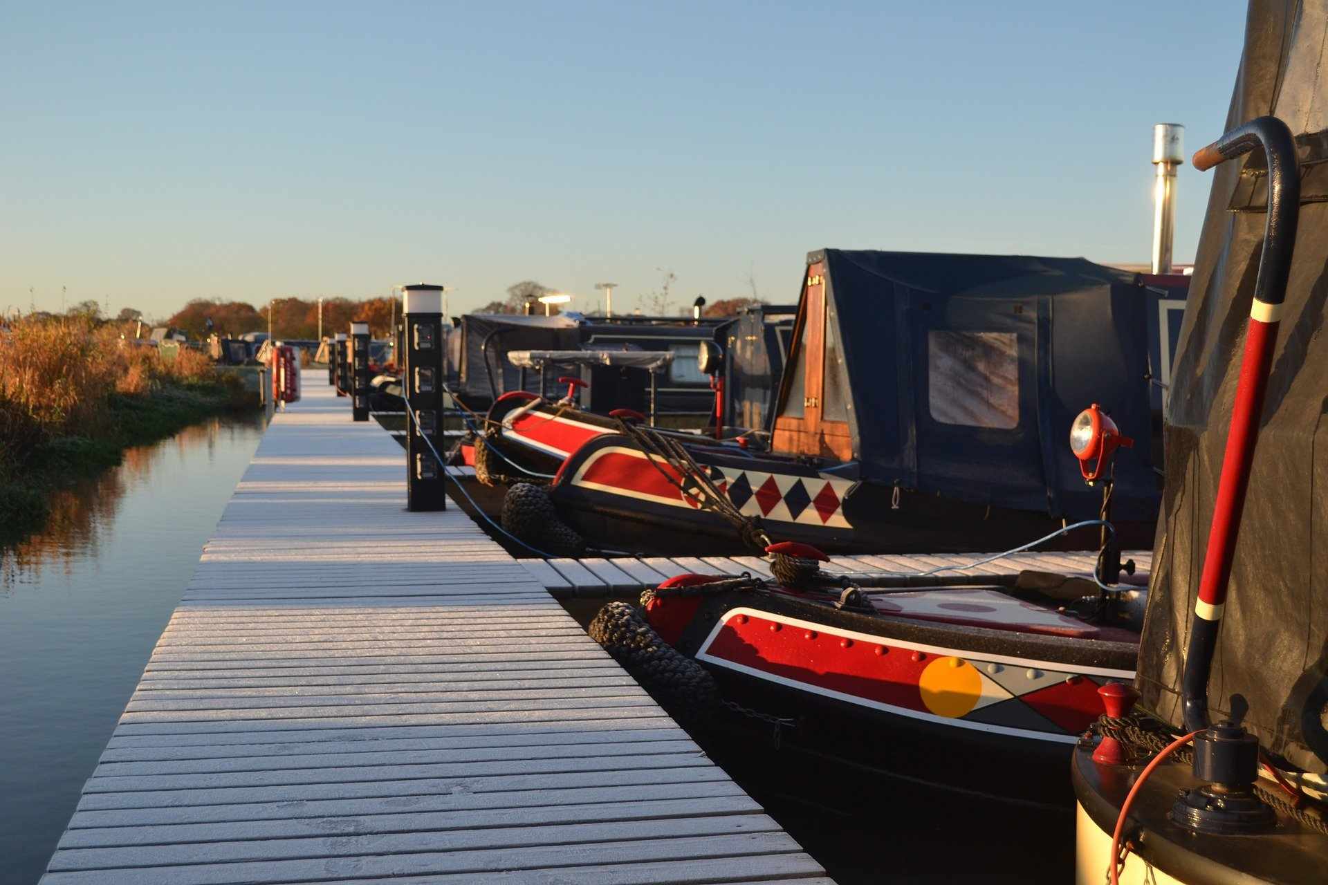 narrowboats on canal