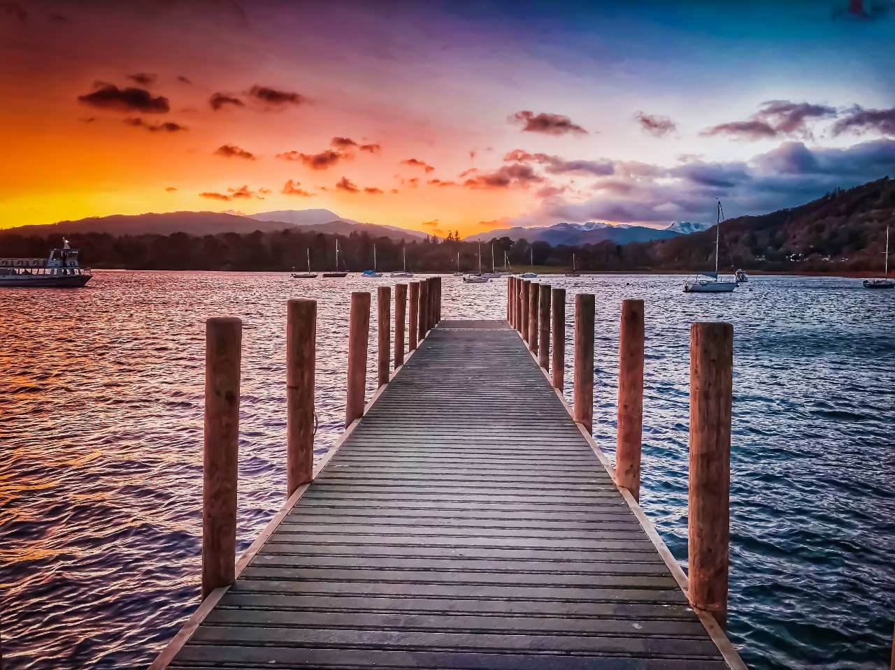 sunset at Lake Windermere