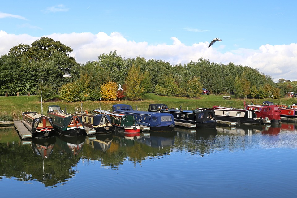 narrowboats on the canal